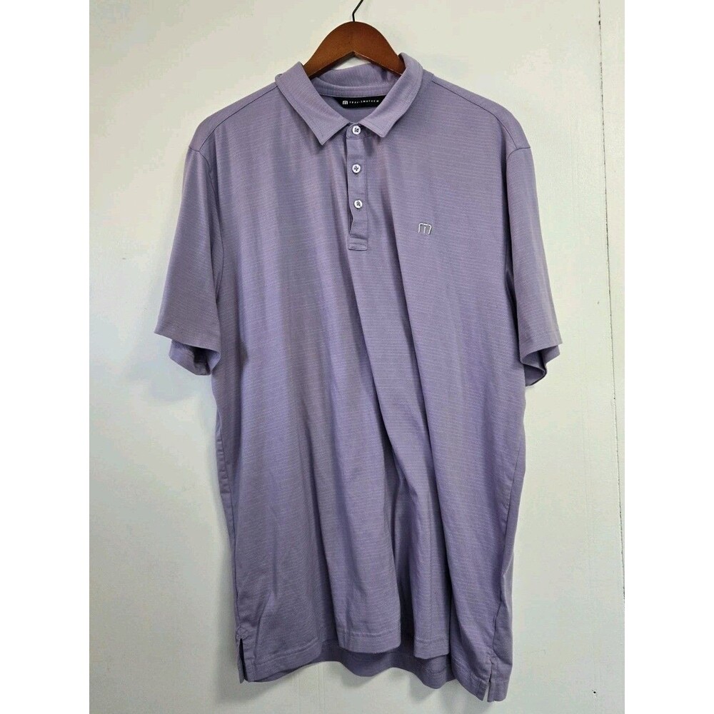 Travis Mathew Polo Shirt Men 2XL Purple Short Sleeve Golf Casual Office